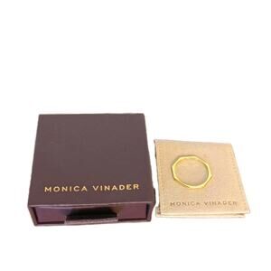 NWT Monica Vinader Gold Vermeil Faceted Ring Original Box & Pouch SZ. 9.5